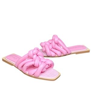 Sam Edelman Circus Ida Flat Sandals Womens 7.5 Pink Braided Padded Barbiecore